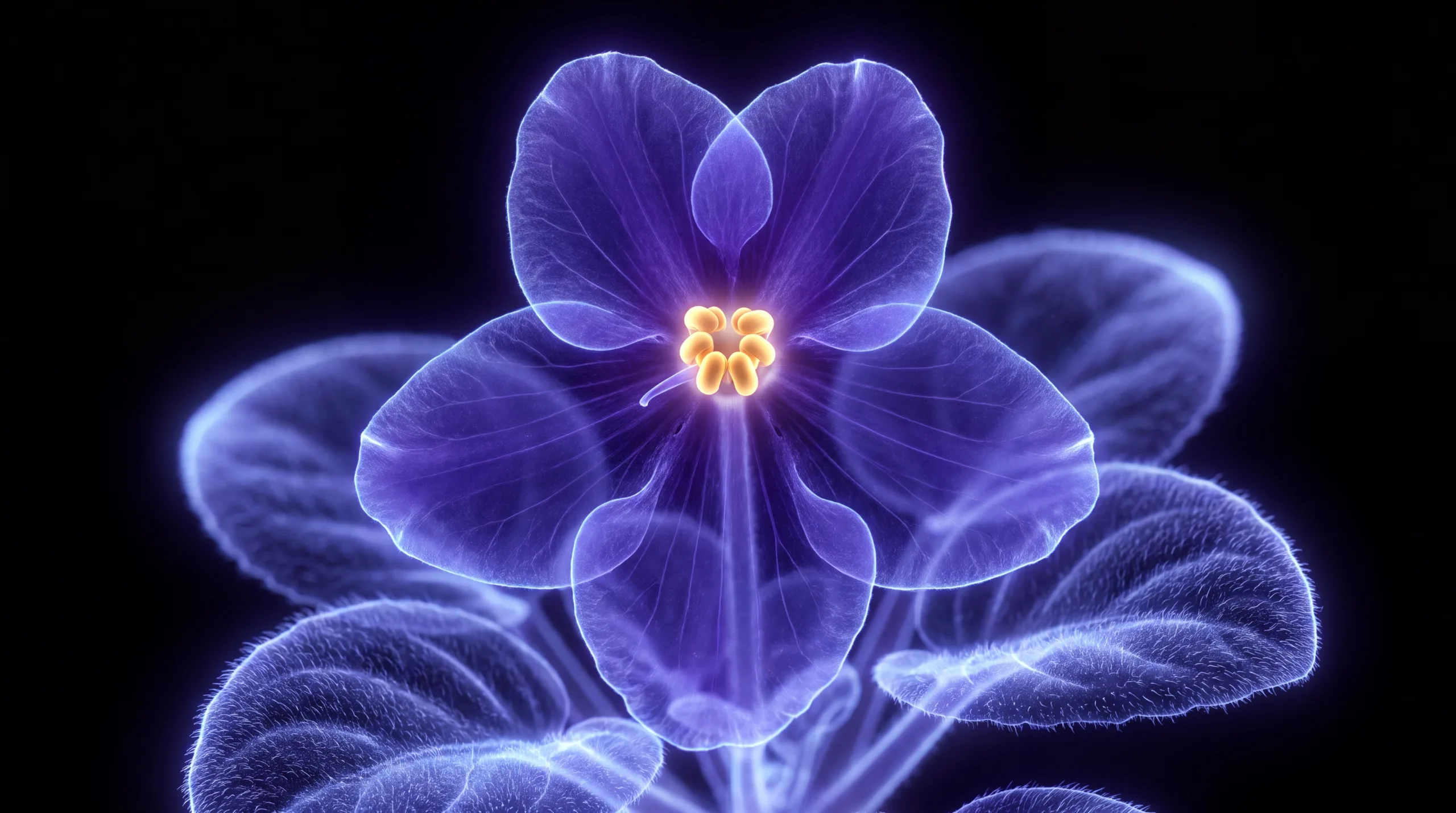 X-ray style African violet in full bloom